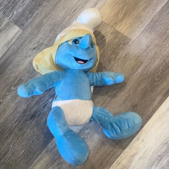 Build A Bear Smurf Plush Smurfette Girl Doll Stuffed Animal 17" - Picture 1 of 7